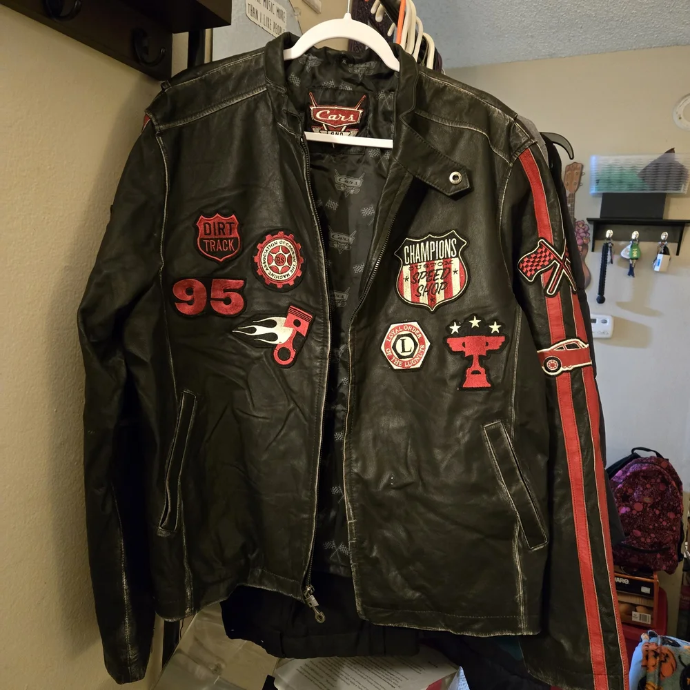 Disney Black Bomber Jacket with Red Accents - Picture 8 of 8